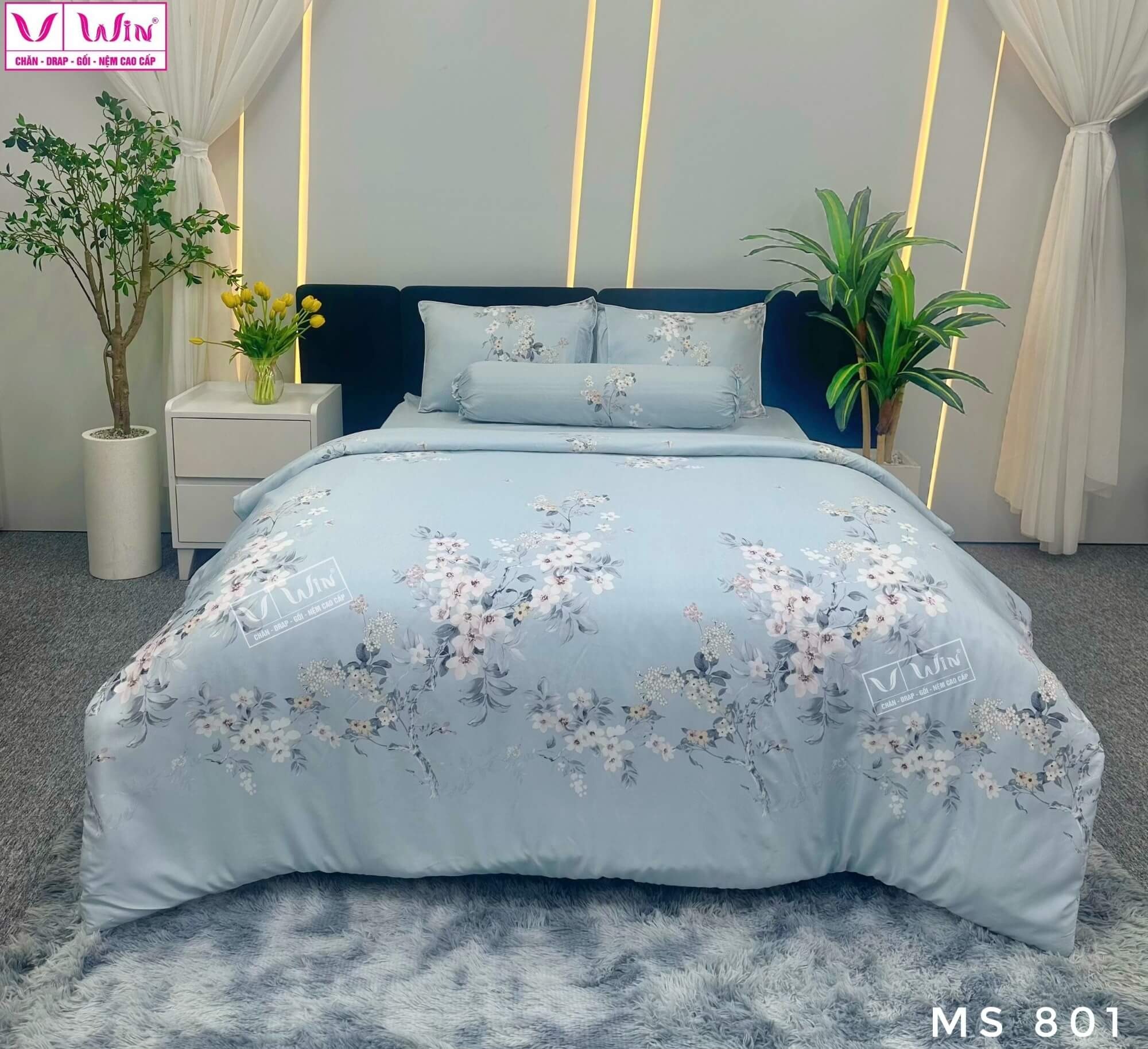 Bộ chăn ga Tencel cao cấp Thắng Lợi MSP801