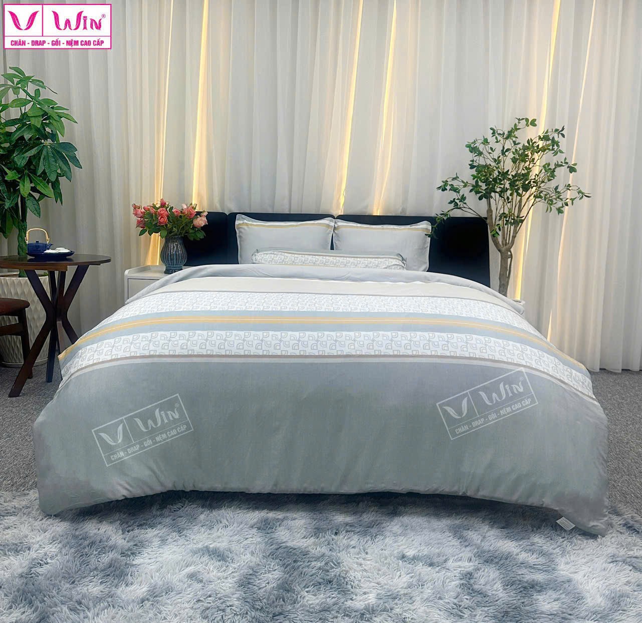 Bộ chăn ga Tencel cao cấp Thắng Lợi MSP822