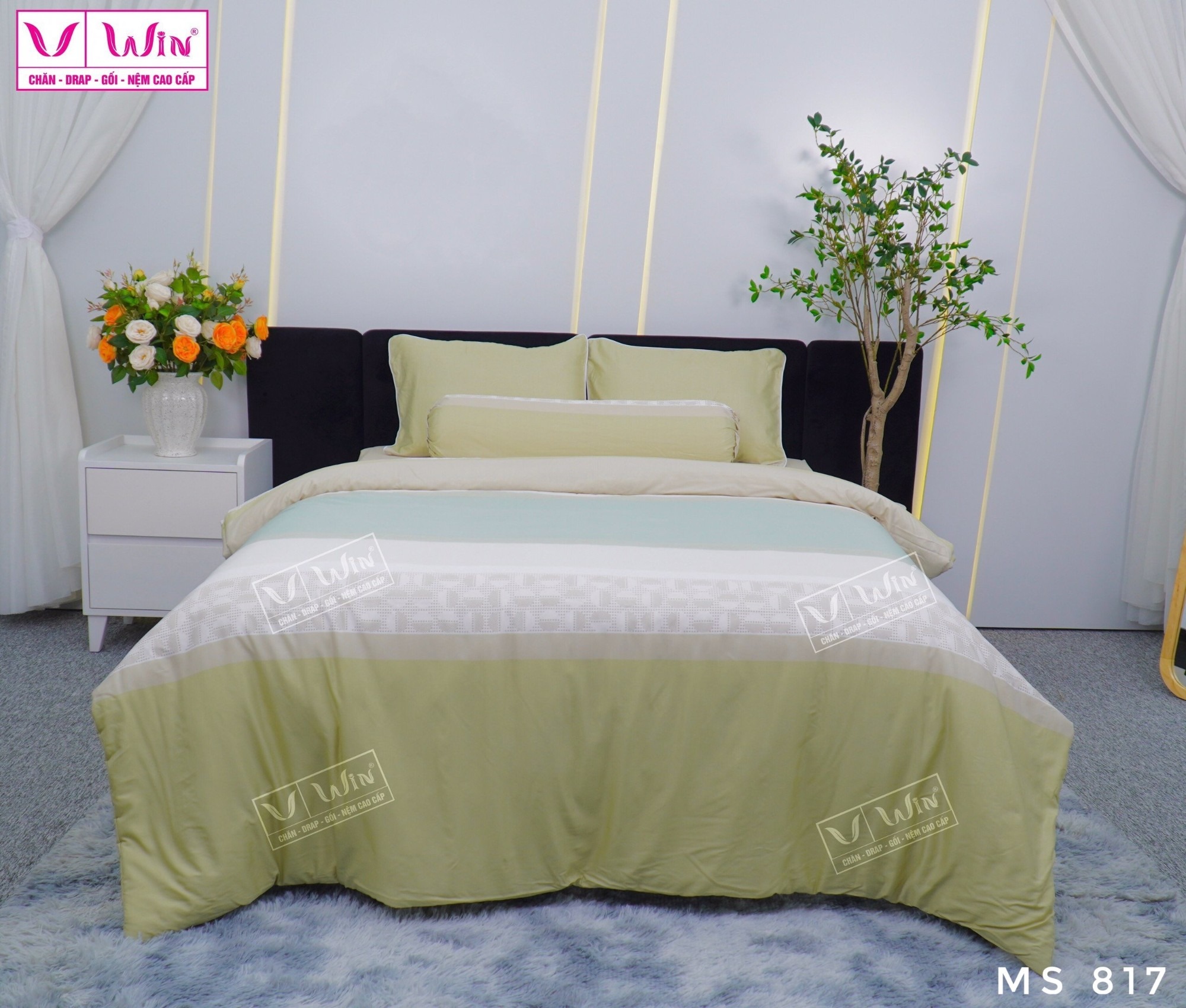Bộ chăn ga Tencel cao cấp Thắng Lợi MSP817