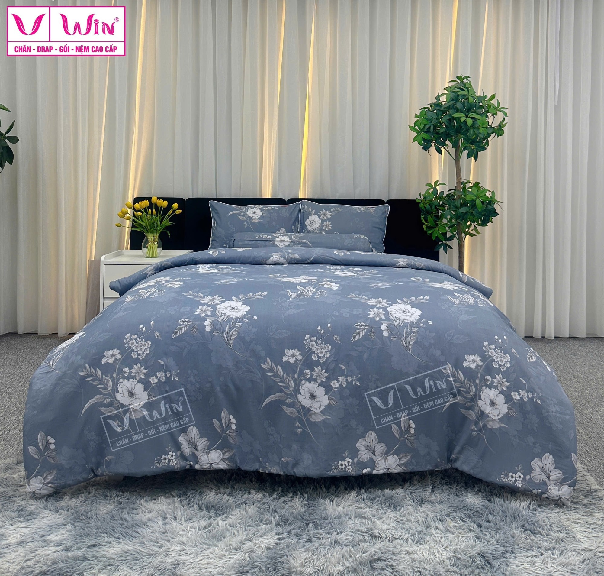 Bộ chăn ga Tencel cao cấp Thắng Lợi MSP824